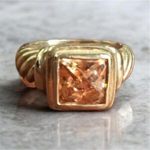 Sterling silver fancy stone? glass  ring